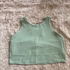 Athleta Green Sleeveless Boxy Crop Tank Top